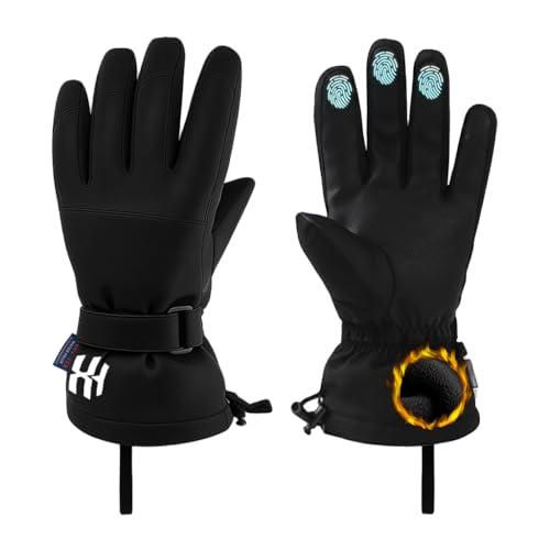 Image of GUSTAVE Winter Gloves for Men Women Warm Splashproof Windproof Hand Gloves for Winter Riding Touch Screen Finger Anti-Slip Design, Ski Glove, Bike Glove, Cycling