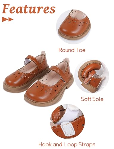 Happy Cherry Toddler Girl Hollow Mary Jane Dress Shoes Little Girl Ballet Flats School Uniform Shoes for Wedding Party2