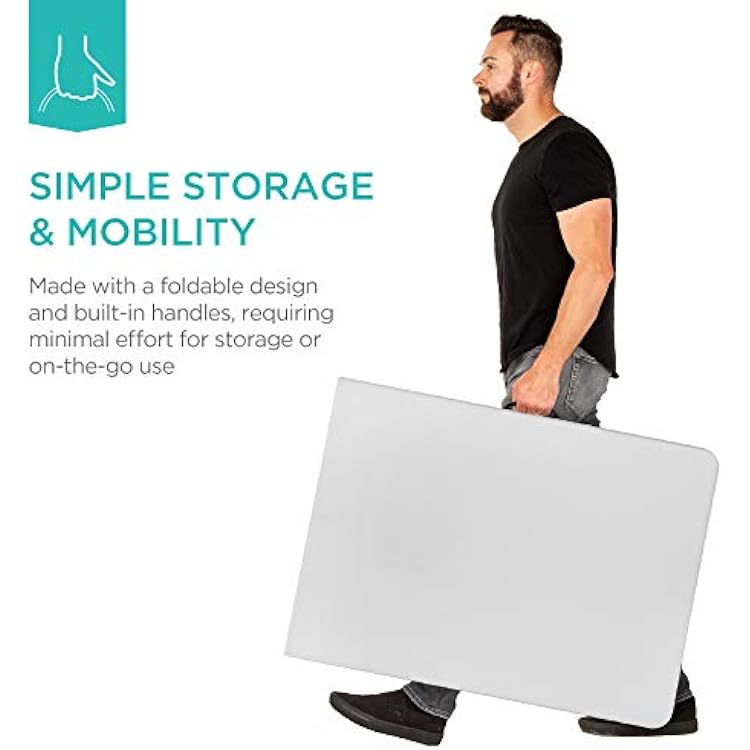 Best Choice Products 6ft Plastic Folding Table, Indoor Outdoor Heavy Duty Portable w/Handle, Lock for Picnic, Party, Camping - White