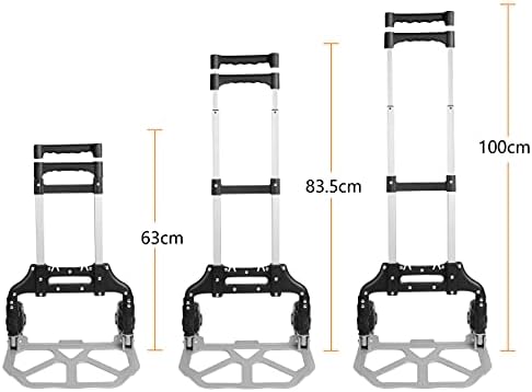 Folding Hand Truck, Gimify Sack Trolley Heavy Duty Aluminium Alloy Cart for Moving Luggage, Shopping, 75kg Load Capacity