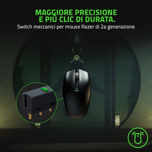 Orochi V2 - Mouse da Gioco Wireless Mobile con Durata Della Batteria Fino a 950 Ore (Design leggero, Bluetooth, Interruttori Meccanici del Mouse di Seconda Generazione) Nero - Mouse gaming - Immagine 4