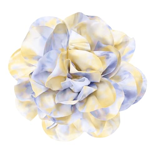 Image of M METERXITY Extra Large Rose Flower Brooches, Lapel Pins Dainty Satin Fabric Big Camellia Oversized Brooch Pin for Women