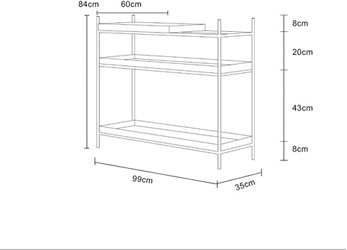 Miniatura 2 de ZCMEB - Estantes de hierro de estilo industrial, estantería larga y estrecha para sala de estar, entrada, vestíbulo, piso, gabinete bajo