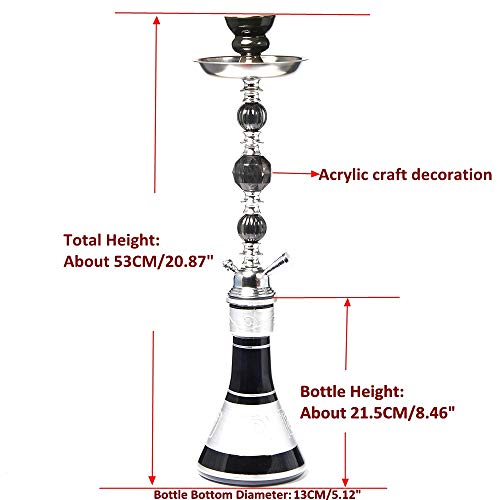 HongTeng Shisha-Set Reise Glas Shisha Wasserpfeife, die komplette Shisha Mit Shisha Keramik Kohle Bowl Nippers Zubehör… – Bild 4