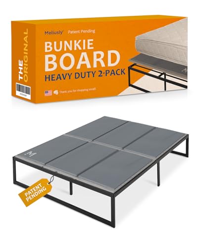 Meliusly Heavy Duty 10mm Bunkie Board Queen Size (60x80'') Patent Pending Low Profile Bed Board Design - Breathable, Noise Minimizing, Moisture Resistant Bunkieboards, Low Profile Bed Support
