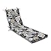 Pillow Perfect Indoor/Outdoor Black/Yellow Floral Chaise Lounge Cushion,72.5 in. L X 21 in. W X 3 in. D