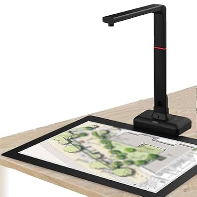 Overhead Scanner, 23MP Large Format Camera for Books and Documents, Automatic Page Smoothing, OCR Text Recognition, Compatible with Windows & Mac