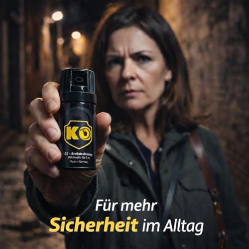 KO Security CS-Spray 40 ml – Breitstrahl Personenabwehrspray mit BKA-Zulassung - modernes Design - kompakt und diskret