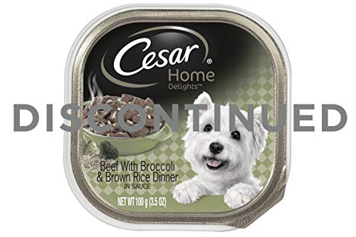 DISCONTINUED: CESAR HOME DELIGHTS Beef with Broccoli & Brown Rice Dinner Wet Dog Food Trays 3.5 oz. (Pack of 24)