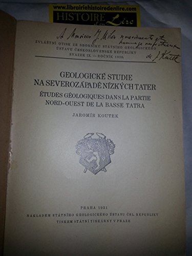 Etudes géologiques dans la partie nord ouest de la...