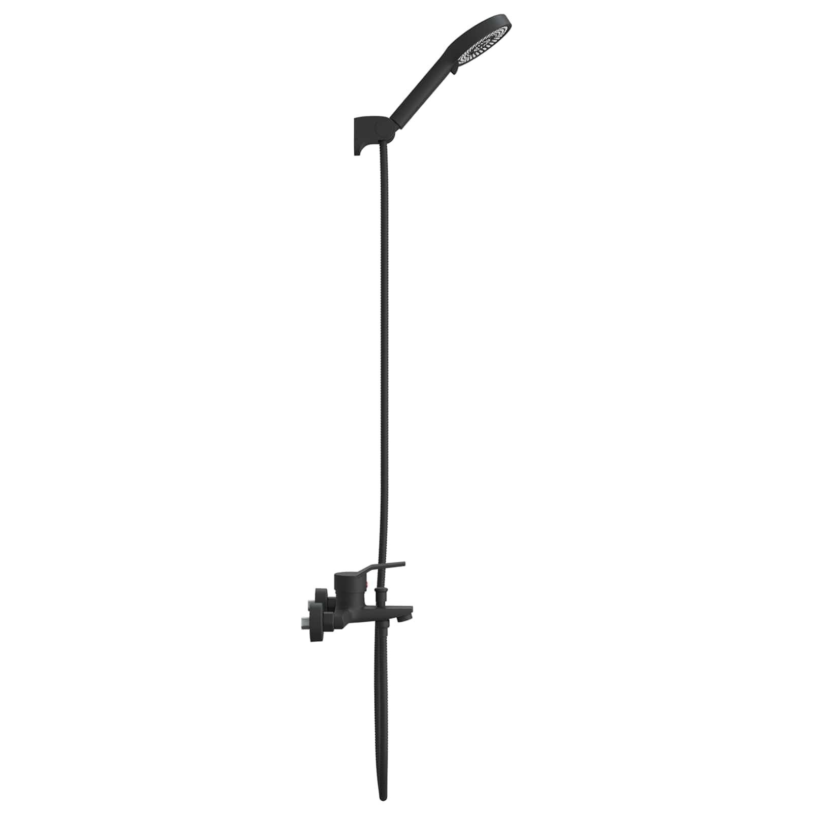 Juego de alcachofa de ducha negra G de 1/2 pulgadas, latón con 5 tipos de chorro, soporte para manguera de ducha, sistema de ducha, ducha de lluvia para baño, ducha, bañera, bienestar