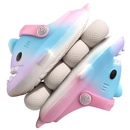 Image of Kids Shark Cloud Slides | Boys Girls Slip On Sandals | Toddler Beach Slippers | Youth Fish Flip Flops Pool Shower Shoes