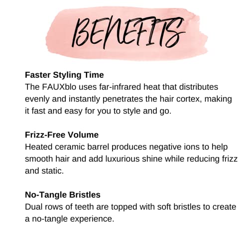 Calista Fauxblo Thermal Brush, Professional Styling Brush, Burn-Free Soft Bristles, Ionic And Ceramic Technology (1.77, Blue Snow Cone) #TOP3