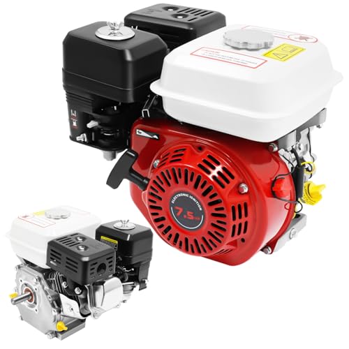7,5 PS Benzinmotor, 4-Takt 212ccm 3000w benzinbetriebener Mehrzweckmotor, luftgekühlt, großer Kraftstofftank, geeignet für Wasserpumpen, Generatoren, Go-Karts, Kompressoren, Haus und Gewerbe (Rot)