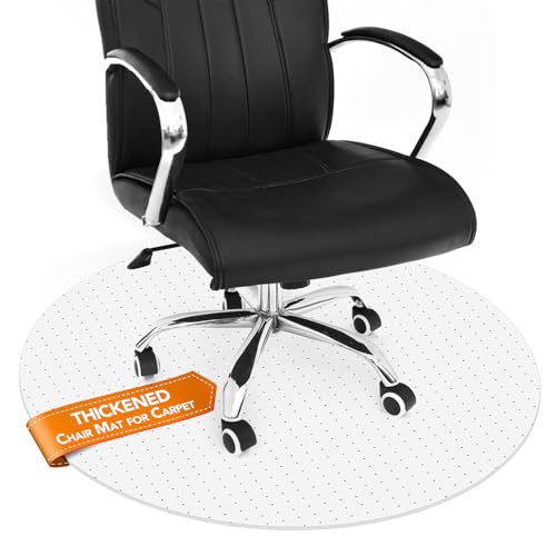 Tonos ROUND-39X39 IN Thickened Chair Mat For Carpet, 39-Inch Round Desk Chair Mat cover