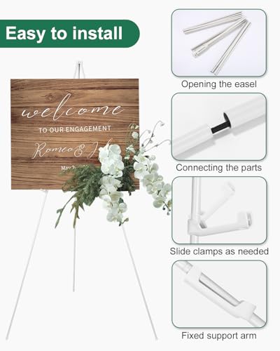 Kureny Künstler Staffelei Stand,Tragbar faltbar,160cm Verstellbares Stativ Tisch Kunst Leinwand Malerei Display,Staffelei Ständer für Hochzeitsschild,Poster, Malerei (weiß)