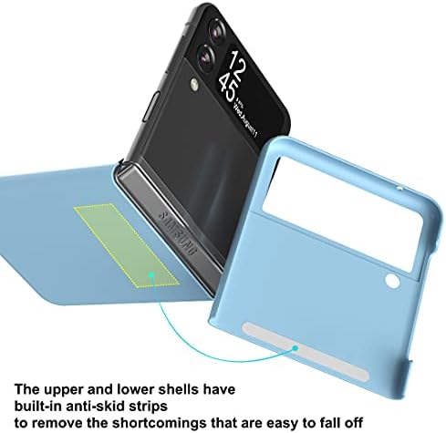 Foluu for Samsung Galaxy Z Flip 3 Case, Galaxy Z Flip 3 Slim Phone Case, Premium Thin Full Protection Hard PC with Non-Slip Grip Protective Cover for Samsung Galaxy Z Flip 3 5G 2021 (Blue)