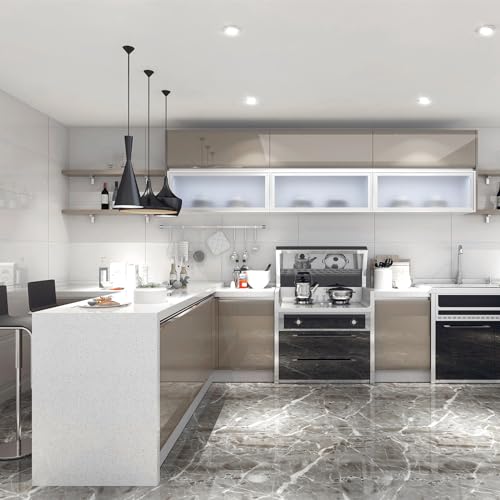 Wondlumi 6X 5W LED Downlights Ceiling Spot Lights Ultra Slim Recessed Ceiling Lights IP44 Round Brushed Chrome Spotlights Cool White 6000K 240V for Bathroom Kitchen Bedroom