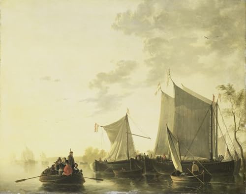 Vue sur la rivière par Aelbert Cuyp Style Moderne Impression Toile Salon