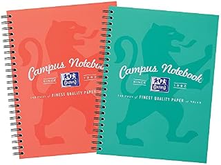Oxford Campus, A5 Notebook, Lined, 140 Page, Pack of 2 , Assorted Colours Marine