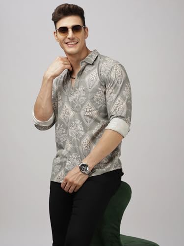 Image of BULLMER Trendy Regular Fit Striped Causal Full Sleeve Shirt for Men.