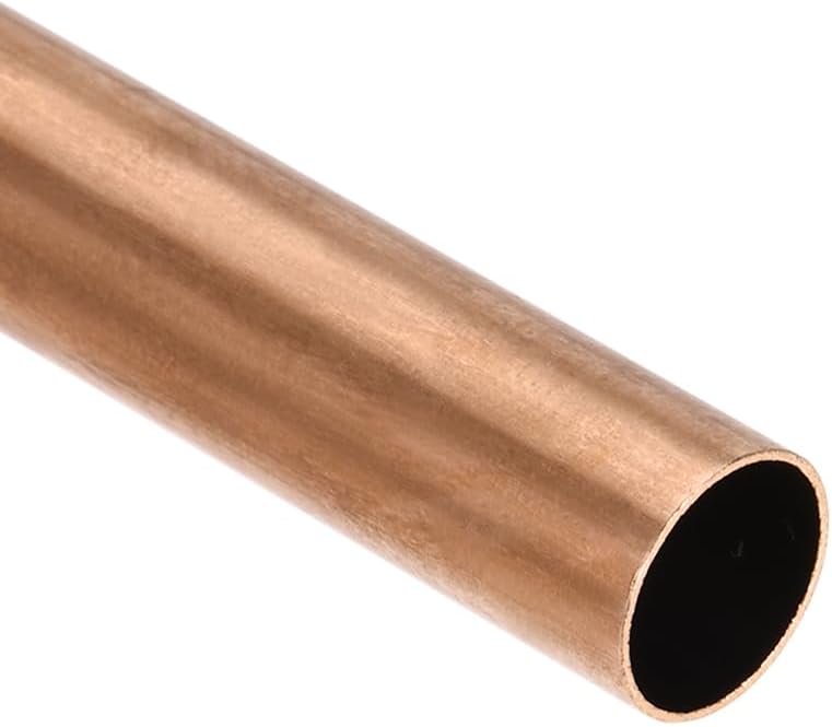 Copper Round Tube, 12mm OD 0.5mm Wall Thickness 200mm Length Straight Pipe Tubing 3 Pcs
