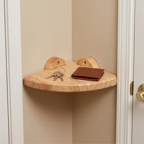 Estantería colgante de madera esquinera triangular flotante de pared 6