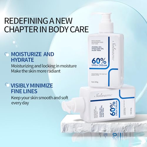 Urea Bodylotion mit 60% Urea Plus 2% Salicylsäure, Bodylotion Trockene Haut, Tiefe Feuchtigkeitsspendende und Schnell Aufnehmende Körperlotion, Body lotion Damen/Herren 300g