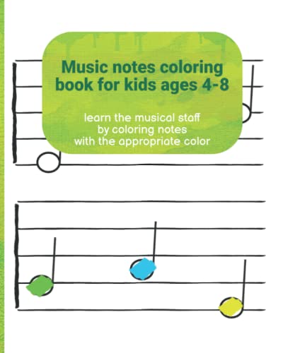 music notes coloring book, for kids ages 4-8: learn the musical staff by coloring notes with the appropriate color
