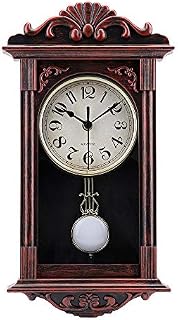 jomparis Pendulum Wall Clock Retro Quartz Decorative Battery Operated Wall Clock for Home