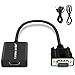 Lemorele Adattatore VGA a HDMI 1080P 60Hz Convertitore da VGA da Maschio a HDMI Femmina con Audio 3,5mm di Ricarica Audio e USB Collegamento di Computer, Laptop, PC a HDTV, Monitor, Proiettore-Nero
