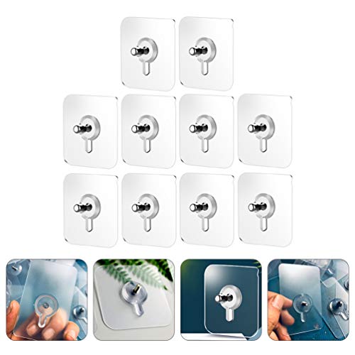 Cabilock — 10 peças de almofadas transparentes para móveis com parafusos, ganchos de parede adesivos