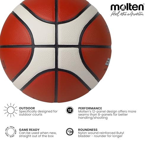 Ballon de basket Molten BG3000 taille 7 en cuir synthetique pour entrainement