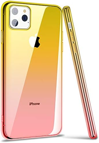 iPhone 11 Pro Max 6.5 Inch Case, Ansiwee Thin Colorful Clear Shell Super Slim Case Translucent Impact Resistant Flexible TPU Bumper Protective Case for Apple iPhone 11 Pro Max (Yellow Pink)