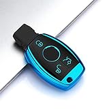 Material: TPU IOEMIL Autoschlüssel Schutz Neue TPU autoschlüssel Fall Abdeckung für Mercedes Benz w203 w210 w211 w124 w202 w204 w212 w176 amg zubehör schlüsselbund Halter schlüsselanhänger, d, blau