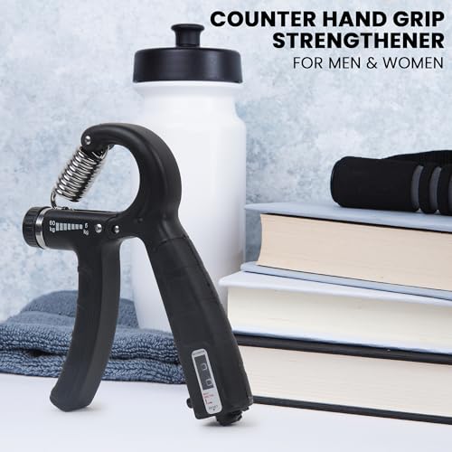 Fitness Mantra® Counter 10KG To 60KG Weight Adjustable Professional Counter Hand Gripper for Men & Women | Counter Hand Grip|Finger Exerciser|Power Gripper|Black Color| 2 41VEDqVB0DL