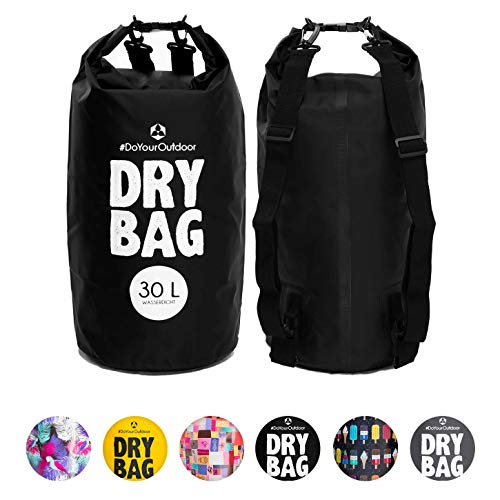 #DoYourOutdoor Drybag in 2L 5L 10L 20L 30L o. 40L  100% wasserdichter Packsack/Seesack/Schutz gegen Staub Sand Wasser & Schmutz für Kajak Kanu Segeln Angeln Schwimmen Beach Wassersport SCHWARZ 5L