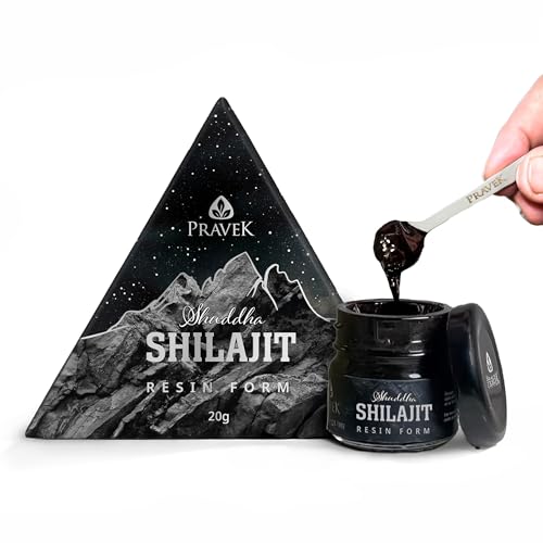 Image of Pravek Shuddha Shilajit /Shilajeet Resin Form 20g | 250mg - 500 mg per Serving | Boosts Strength, Stamina & Muscle Growth | Lab Tested | Highly Purified with 70% Fulvic Acid | Shilajit for Men & Women