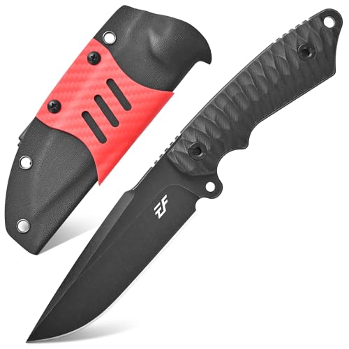 Eafengrow EF162 Fixed Blade Knife AUS-8 Steel Blade G10 Handle Full Tang Compact EDC Tool Fix Knifes for Outdoor Camping Survival(Black) by Eafengrow - Used condition - US$30.69