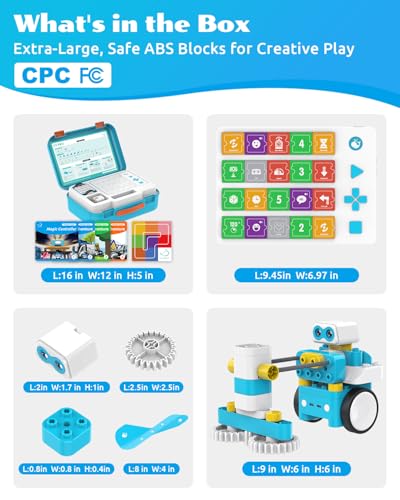 WhalesBot C3 Pro 12-in-1 Remote Control & Coding Robot Kit for Kids 4+, Advanced Smart Panel & Cards Programming, Educational STEM Toy, Block Building Set with Controller & Motor for Kids 4-6, 5-7 - Image 8