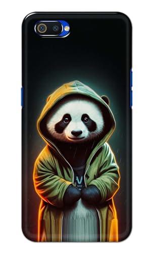 Image of Printed Hard Back Cover Case for Realme C2 | Oppo A1K Back Cover (Cartoon Panda) -1111