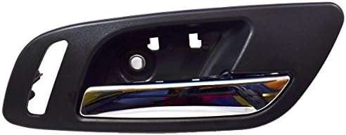 PT Auto Warehouse GM-2546MA-FR - Inside Interior Inner Door Handle, Black (Ebony) Housing with Chrome Lever - with Heated Seat Hole, Passenger Side Front