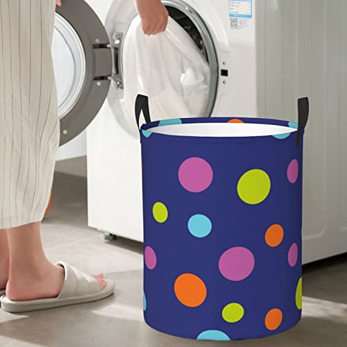 Red White Polka Dot Printing Large Laundry Basket With Handle Collapsible Water Proof Laundry Hamper For Bedroom,Bathroom Medium #TOP5