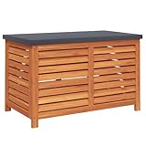vidaXL Contenitore da Giardino 90x48x55 cm in Legno Massello di Eucalipto, Contenitore Cuscini da Giardino, portaoggetti da Giardino, Scatola portaoggetti da Giardino