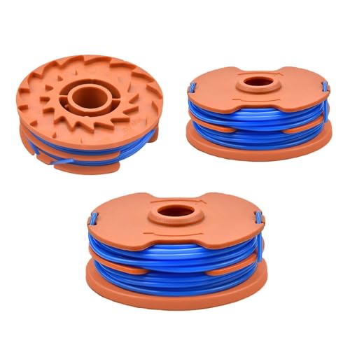 CYMYGS 3PCS Double Thread and 27ft/8.3m Spool Line Compatible with Worx Mcgregor strimmer spool and line for McGregor MET6032 MET4530 MET3525 Worx 100 Worx WG119E etc Grass Edge Trimmer Accessories