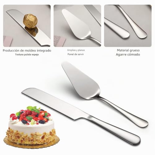 Miniatura 4 de Kyraton Juego De Cuchillo Y Servidor Para Pastel De Boda, Conjunto De Corte De Pastel De Acero Inoxidable Para Boda Incluyen Cortador De Pastel Y Servidor De Pasteles Perfecto Para Boda, Navidad