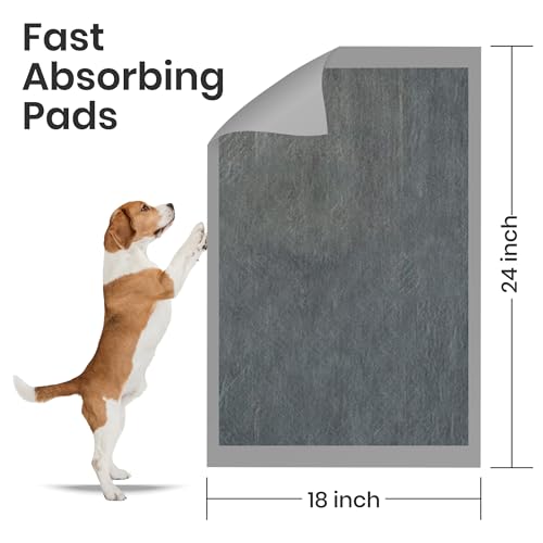 Image of FPN Puppy Pads for Dogs 50 Count Charcoal Small 18X24 Inch | Disposable Pee Pads for Puppies & Small Dogs | Designed as dog training pads, puppy pee pads, and pet training pads for everyday indoor use