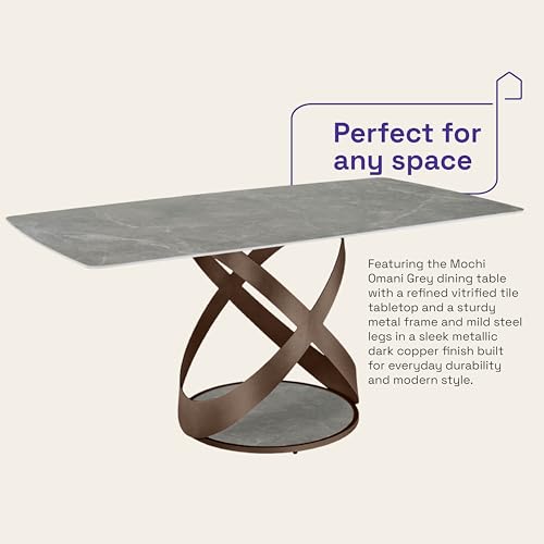 Image of Wakefit Mochi Dining Table - 6 Seater Marble Finish Top