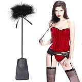 Bondage SM Erotic Sex Fetish Feather Tickler Feather Whip Flogger Feather Clit BDSM Sex Toy Flogger Riding Erotic Whip Sex Toy Accessory for BDSM SM Adults