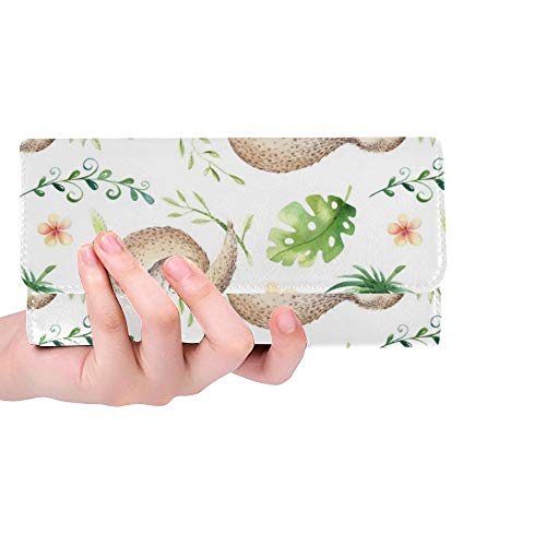 Preisvergleich Produktbild Einzigartige benutzerdefinierte Baby Tiere Sloth Kindergarten isoliert Frauen Trifold Brieftasche Lange geldbörse kreditkarteninhaber Fall Handtasche